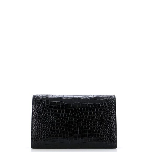 Saint Laurent Classic Monogram Flap Chain Wallet Crocodile Embossed Leather - Picture 3 of 7